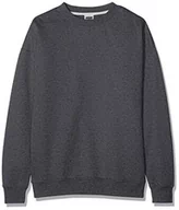Swetry męskie - Urban Classics Męska bluza dresowa z okrągłym dekoltem, sweter z szerokimi ściągaczami dla mężczyzn w wielu kolorach, rozmiary XS-5XL, szary (Charcoal 0091), S - miniaturka - grafika 1