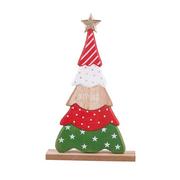 Ozdoby bożonarodzeniowe - Figurka drewniana, Choinka, 14x23x4 cm, czerwono-zielona - miniaturka - grafika 1