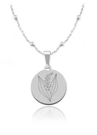 Naszyjniki - Kwiaty Polskie - Naszyjnik z Konwalią - kulki - Grawer - miniaturka - grafika 1