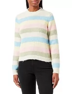 Swetry damskie - Bestseller A/S Damski sweter Pcnatasha Ls O-Neck Knit Noos Bc, Birch/Stripes:airy Blue-flan-rose Shadow-swamp, XS - miniaturka - grafika 1