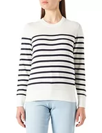 Swetry damskie - GANT Damski sweter Light Cotton Breton C-Neck, Eggshell, M - miniaturka - grafika 1