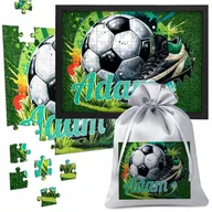 Puzzle - PUZZLE PIŁKA PIŁKARZA KORKI MIŚ 120 el W RAMCE A4 IMIĘ PREZENT DLA DZIECKA - miniaturka - grafika 1