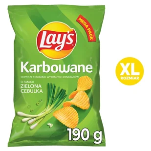Lay's Karbowane chipsy ze starannie wybranych ziemniaków o smaku zielona cebulka 190g - Chipsy - miniaturka - grafika 1