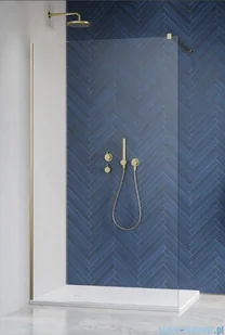 Radaway Modo X Brushed Gold II kabina Walk-in 75x200 złoty szczotkowany/przejrzyste 10mm 389275-99-01 - Kabiny prysznicowe - miniaturka - grafika 1