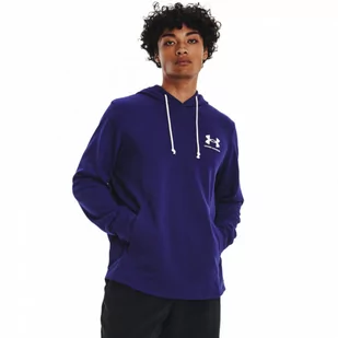 Męska bluza dresowa nierozpinana z kapturem UNDER ARMOUR UA RIVAL TERRY LC HD - granatowa - Bluzy sportowe męskie - miniaturka - grafika 1