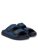 Klapki i japonki damskie - Tommy Hilfiger Klapki Double Strap Denim Sandal FW0FW09123 Niebieski - miniaturka - grafika 1