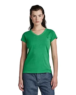 Koszulki i topy damskie - G-STAR RAW Women's Eyben Stripe Slim V-Neck Top T-Shirt, zielony (Jolly Green gd B059-D828), XS, zielony (Jolly Green Gd B059-d828), XS - grafika 1