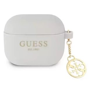 Guess GUA3LSC4EG AirPods 3 cover szary/grey Silicone Charm 4G Collection - Akcesoria do słuchawek - miniaturka - grafika 1