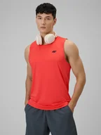 Koszulki sportowe męskie - 4F Koszulka treningowa regular szybkoschnąca męska - czerwona XXL - miniaturka - grafika 1