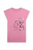 Sukienki i spódniczki dla dziewczynek - Karl Lagerfeld sukienka bawełniana kolor różowy mini prosta - miniaturka - grafika 1