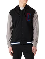 Bluzy męskie - Champion Męska bluza z kapturem Rochester 1919, Bookstore Full Buttoned, czarna, XXL, czarny, XXL - miniaturka - grafika 1