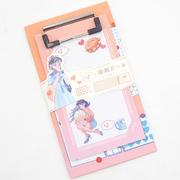 Szkolne artykuły papiernicze - Podkładka Z Klipsem Z Karteczkami Motyw Koreański - miniaturka - grafika 1