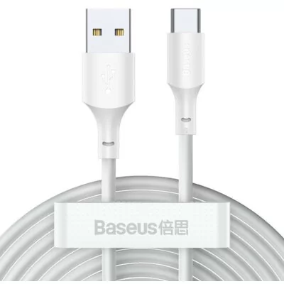 Baseus Simple Wisdom Data Cable Kit USB to Type-C 5A 2PCS/Set1.5m White