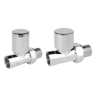 Zawory i kraniki - Zawory grzejnikowe zasilanie + powrót prosty chromowany - miniaturka - grafika 1