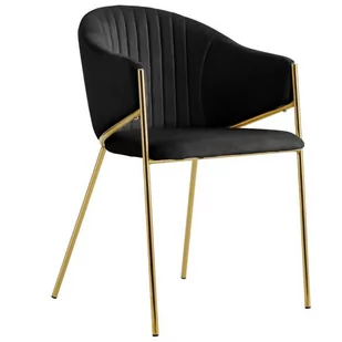 Krzesło Glamour czarne DC-890-1 welur, złote nogi - Krzesła - miniaturka - grafika 1