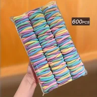 Ozdoby do włosów - TEMU 600 szt. Gumek do WﾅＰsﾃｳw dla Kobiet - Miﾄ冖kie Elastyczne Opaski, Pastelowe Kolory (Rﾃｳﾅｼowy, Niebieski, Zielony, ﾅｻﾃｳﾅＵy, Pomaraﾅ�czowy, Fioleto - miniaturka - grafika 1