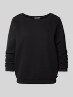 Bluzy damskie - Bluza o kroju shaped fit z mieszanki bawełny ekologicznej z rękawem o dł. 3/4 i fakturą dobby - miniaturka - grafika 1