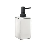Mydelniczki i dozowniki mydła - Czarno-biały ceramiczny dozownik do mydła Sapho Lucrezia, 400 ml - miniaturka - grafika 1