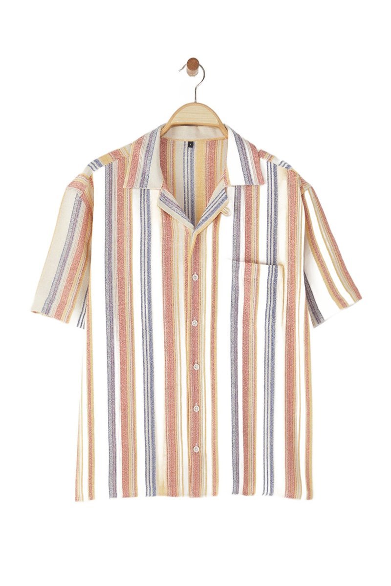 TRENDYOL MAN KOSZULA MĘSKA CASUAL KRÓTKI RĘKAW PASKI KIESZEŃ XS 5DA