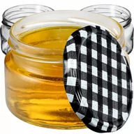Pojemniki kuchenne - Słoiki Denia 250ml 10 szt. 82mm + wieczko "Czarna krata" - miniaturka - grafika 1