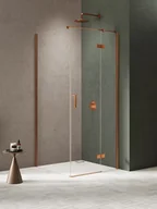 Kabiny prysznicowe - Kabina prysznicowa uchylna prawa kolor miedziany 100x120 cm K-4637 New Trendy Nesta Copper Brushed - miniaturka - grafika 1