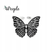 Pierścionki - Pierścionek srebrny kolor 925 prezent motyl dłonie Boamer - miniaturka - grafika 1