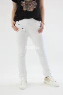 Spodnie damskie - Spodnie baggy z guzikami Zephyra Białe UNI - miniaturka - grafika 1