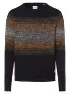 Swetry męskie - Jack & Jones - Sweter męski  JJPannel, niebieski|złoty - miniaturka - grafika 1