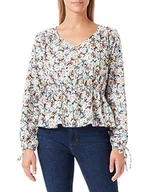 Bluzki damskie - Sidona Damska bluzka z nadrukiem kwiatowym 10130380, granatowa mięta, wielokolorowa, S, Mięta morska, wielokolorowa, S - miniaturka - grafika 1