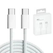 Kable - Kabel przewód USB-C do USB-C Type-C do szybkiego ładowania PD 60W nylonowy oplot do Apple iPad mini/Air/Pro iPhone 15/16/Pro/Plus/Max 100cm 1m (Box).. - miniaturka - grafika 1