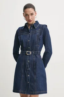 Morgan sukienka jeansowa RICOLI kolor granatowy mini prosta RICOLI - Sukienki - miniaturka - grafika 1