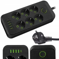 Przedłużacze i rozgałęźniki - Przedłużacz Appio Listwa 2M 6 Gniazda + 4X Usb - miniaturka - grafika 1