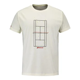 Koszulka męska Babolat Exercise Message Tee Cannoli Cream - Koszulki sportowe męskie Koszulka męska Babolat Exercise Message Tee Cannoli Cream - Koszulki sportowe męskie - miniaturka - grafika 1