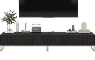 Uniwersalna Komoda RTV Szafka RTV Glamour Czarny Mat Stolik 220 cm Zestaw Ramy metalowe - Szafki RTV - miniaturka - grafika 1