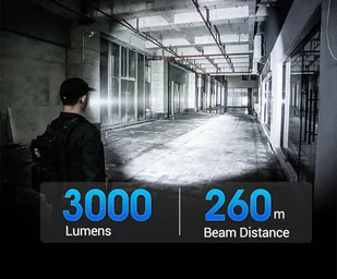 NEXTorch - Latarka taktyczna LED P84 z akumulatorem 4800 mAh - 3000 lm - Czarna - P84 - Latarki - miniaturka - grafika 9