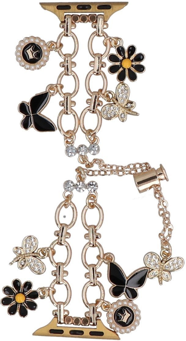 GlacierX bransoleta do smartwatcha Slider Clasp Double Chain Princess Bracelet Gold do Apple Watch 38/40/41mm Złota