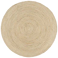 Dywany - vidaXL Dywanik ręcznie wykonany z juty, spiralny wzór, biały, 120 cm - miniaturka - grafika 1