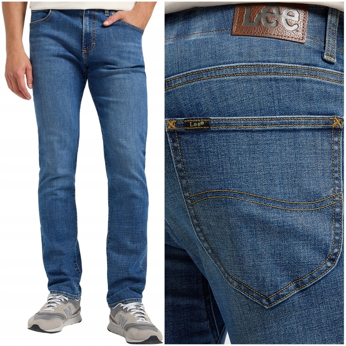 Lee STRAIGHT FIT Extreme Motion wygodne proste spodnie jeansowe W38 L32