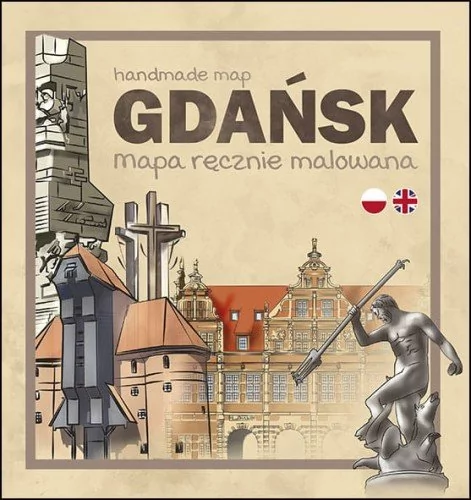 Gdańsk Mapa ręcznie malowana