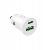 Ładowarki samochodowe - Ładowarka samochodowa Puro Pro Lite 1x USB-A + 1x USB-C Power Delivery 20W - biała - miniaturka - grafika 1