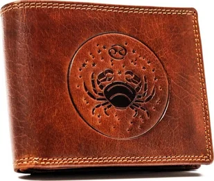 Peterson Duży, skórzany portfel męski z tłoczeniem przedstawiającym znak zodiaku - Peterson NoSize - Portfele - miniaturka - grafika 1