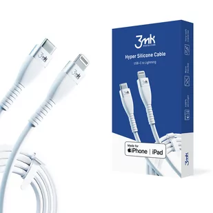 3MK Kabel USB-C Lightning 3MK Hyper Silicone Cable 1 m Biały - Kable USB - miniaturka - grafika 2