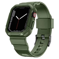 Akcesoria do smartwatchy - Kingxbar CYF537 2w1 pasek Apple Watch Ultra, SE, 8, 7, 6, 5, 4, 3, 2, 1 (49, 45, 44, 42  mm) z wbudowanym etui zielony - miniaturka - grafika 1
