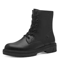 Botki damskie - s.Oliver Damskie sztyblety Lace Boot Flat 5-25241-43, Black Nappa, 38 EU, Czarna papka, 38 EU - miniaturka - grafika 1