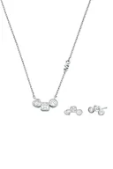 Kolczyki - Michael Kors naszyjnik i kolczyki srebrne MKC1767SET - miniaturka - grafika 1