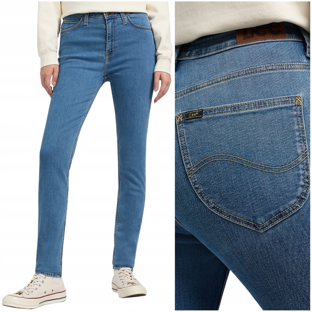 Lee SCARLETT HIGH Solar Winds wysokie damskie spodnie jeansowe W30 L33