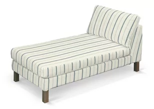 Dekoria pl pl Pokrowiec na szezlong Karlstad wolnostojący krótki ecru tło niebieskie paski 80 x 160 x 80 cm Avinon 732-129-66 - Pokrowce na meble - miniaturka - grafika 1