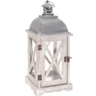 Dekoracje domu - Lampion drewniany 41 cm biały CAT300030 - miniaturka - grafika 1