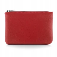 Portfele - TIESOME Portfel Damski PU Brązowy Wzór Lychee Zamek Błyskawiczny Czerwony - miniaturka - grafika 1
