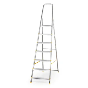 Jednostronne schodki aluminiowe ALVE EUROSTYL, 1x7 szczebli, wysokość 1,41 m - Drabiny - miniaturka - grafika 1
